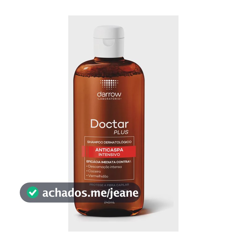 Shampoo anticaspa dermatológico Darrow Doctar Plus 240ml sem sulfatos