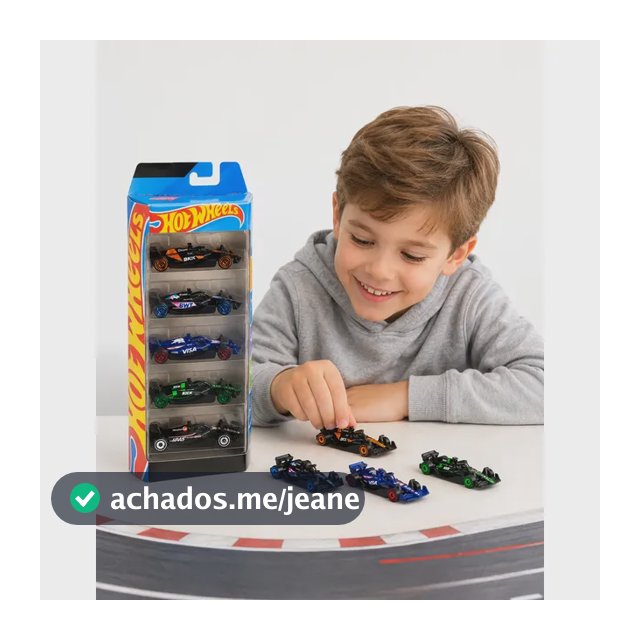 Hot Wheels Formula 1 Pack Com 5 Conjunto F1 Mattel Original Preto