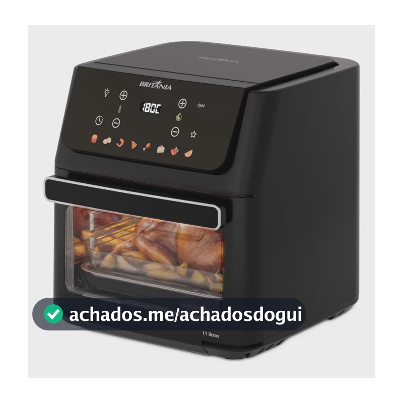 Air Fryer Oven Britânia 11L 8 Funções 1800W Painel Digital BAF11A