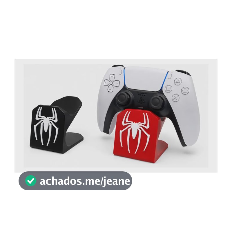 Suporte Controle Console Mesa Spiderman Playstation Ps4 Ps5 Vermelho