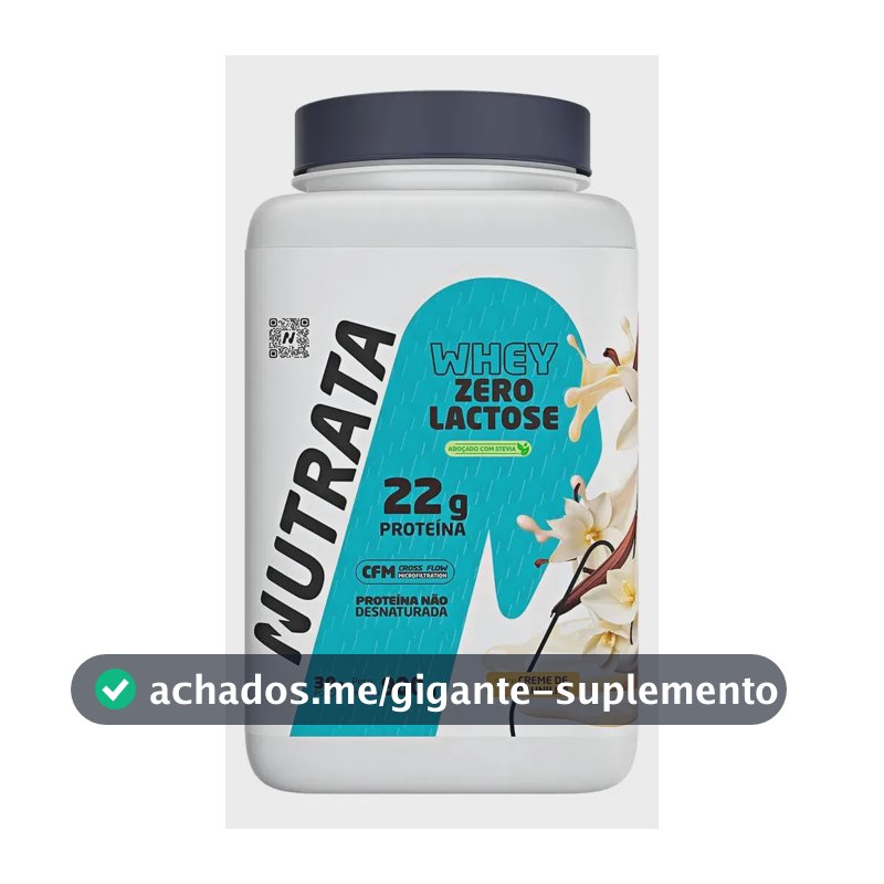Whey Zero Lactose Pote 900g Baunilha Nutrata