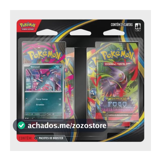 Blister Quadruplo Fogo Fantasmagórico Pokémon Tcg Sneasel Português
