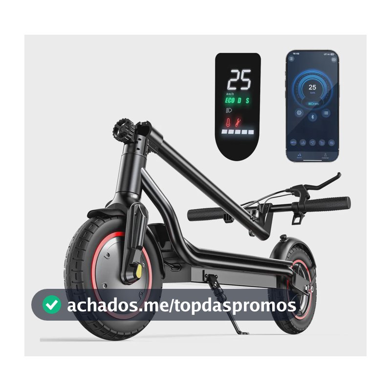 Patinete Elétrico 500w Autonomia 37km Dobrável Ipx4 App 10  Preto