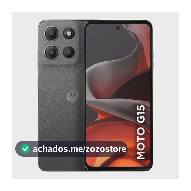Smartphone Motorola Moto G15 - 256gb 4gb Ram+8gb Ram Boost e Camera 50mp Com Ai E Night Vision Bateria De 5200 Mah Tela Fhd+ 6.7 Com Superbrilho Nfc - Grafite