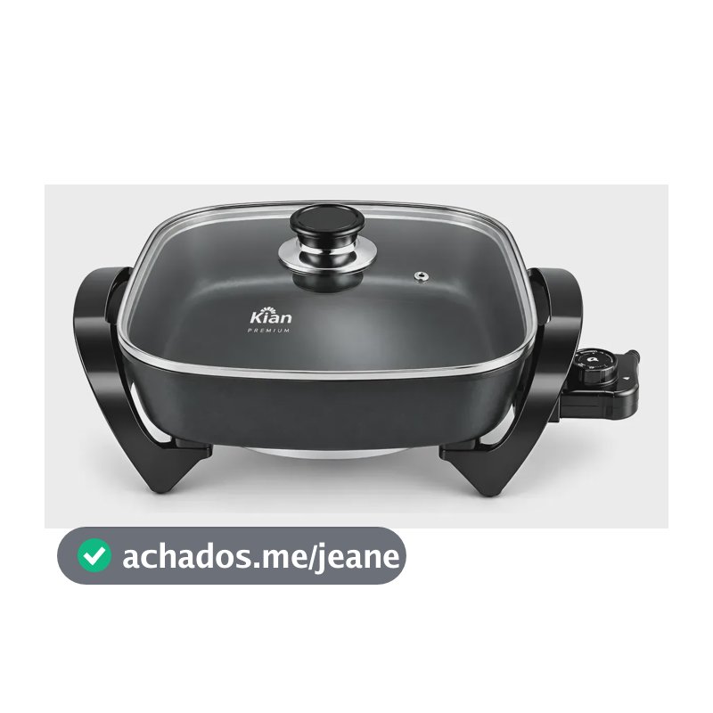 Panela Elétrica Grill Antiaderente Kian 4l Preto 127v Pe100 Preto 127v