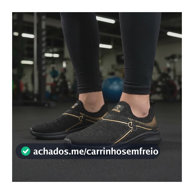Tênis Masculino Meia S/ Cadarço Slip On Fácil Calça Academia Dourado 42 Br