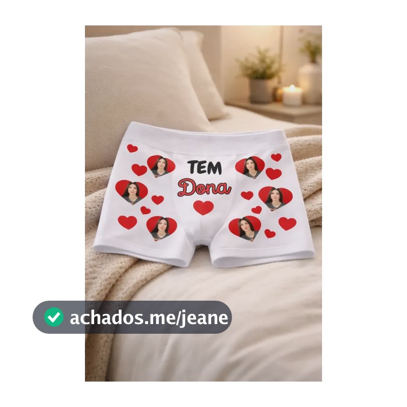 Cueca Personalizada Com Foto Namorada Namorado Presente Top Branco Personalizado Gg-42