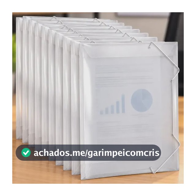 10 Pasta Plastica Com Elastico Oficio Transparente Cristal