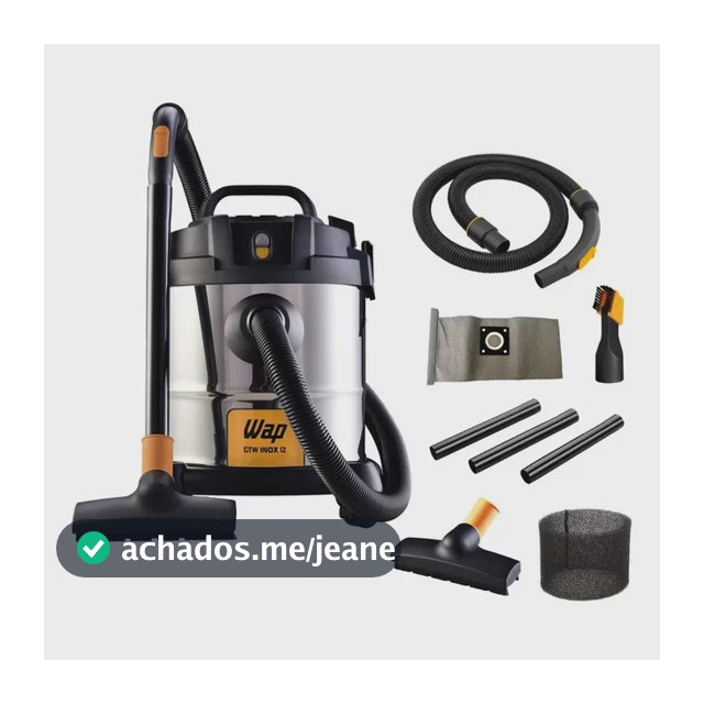 Aspirador De Pó E Água Wap Gtw Inox 12 1400w 127v Q11 Aço Inoxidável/preto/amar