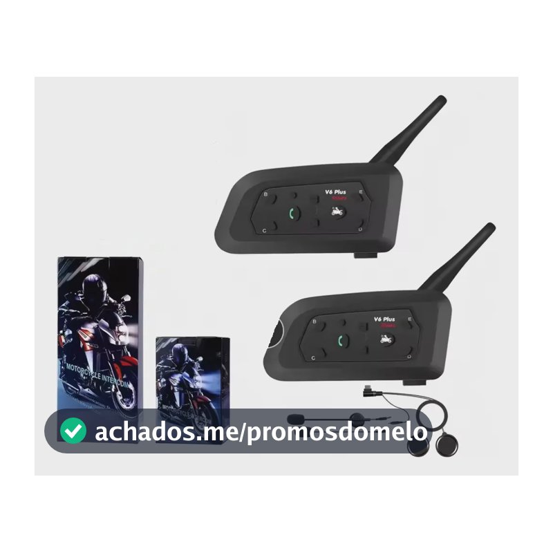 Intercomunicador Capacete V6 Plus Bluetooth Comunicador 2pcs