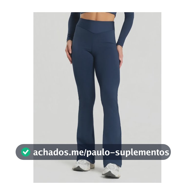 Calça Legging Fitness Feminino Flare Cintura Alta Balance Azul-marinho Balance M