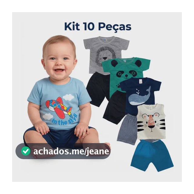 Kit 10 Peças Roupa Menino Bebê Conjunto Estampas Divertidas