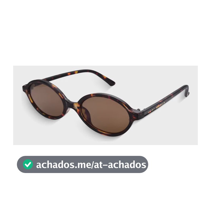 Óculos de Sol Saint Germain Siena Oval Tartaruga para Mulher com Lente Marrom e Proteção UV400