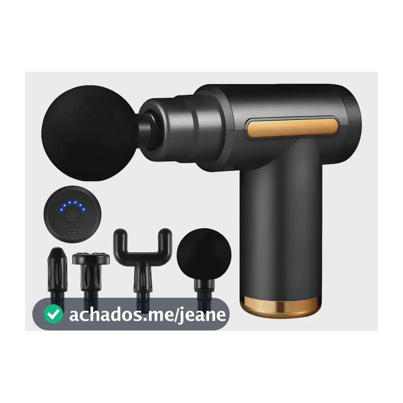 Massageador Pistola Elétrico Profissional Muscular Portátil Cor Preto