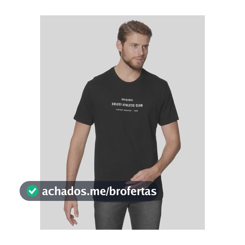 Camiseta Colcci Masculino 350112372 Preto Logo M Estampa Localizada