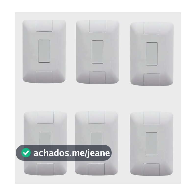 Kit 6 Conjunto Com 1 Interruptor Simples Tramontina Aria Cor Branco