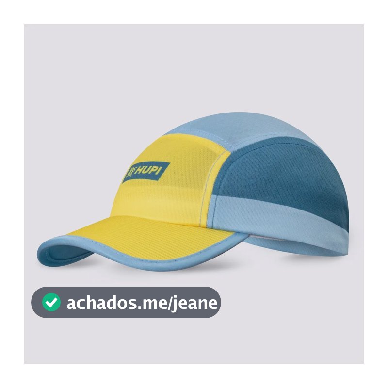 Boné Para Corrida Hupi Run Unissex Azul/amarelo Azul/amarelo Único Liso