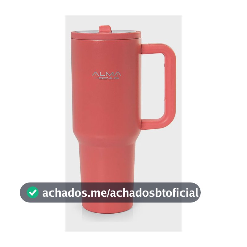 Copo Térmico Com Canudo Inox 1200ml Noah Rosa Alma Genius