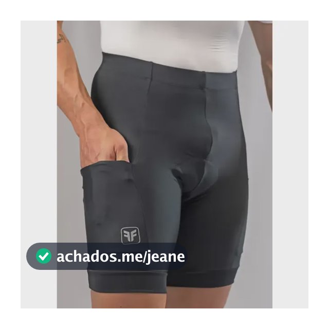 Bermuda Basic Ciclismo Free Force Masculina Preta Bolsos