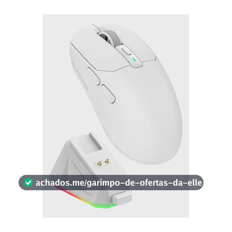 Mouse Gamer Sem Fio Fire Phoenix 24000dpi Paw3311 Bk-r3x Cor Branco