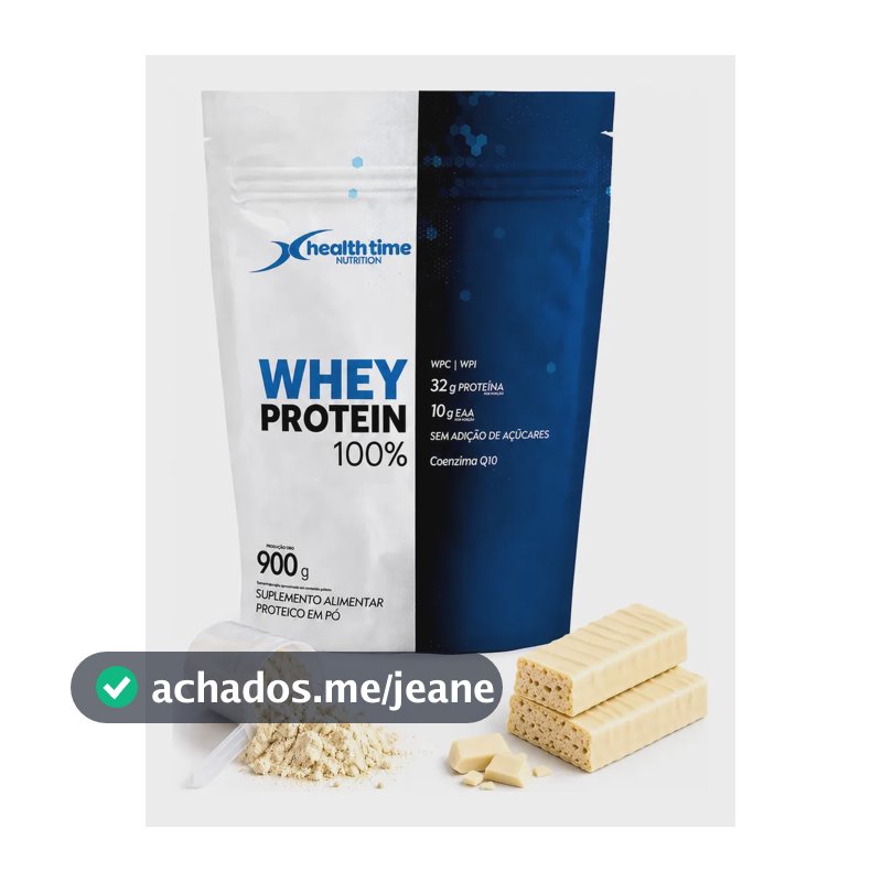 Whey Protein 100% Zero Açúcar Isolado Sem Glúten 900g Healt Sabor Chocolate branco