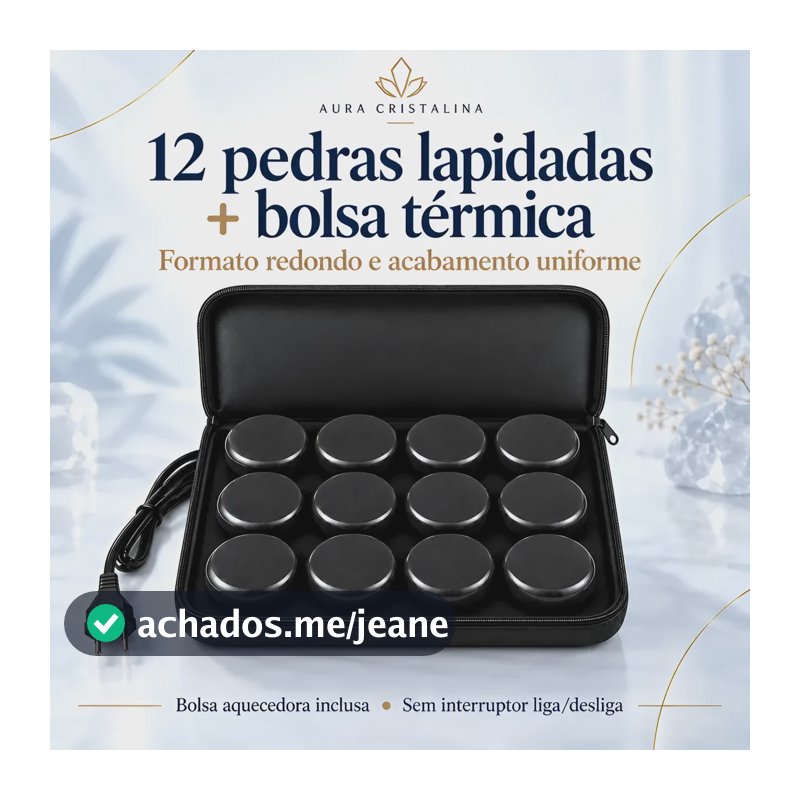 Kit Massoterapia 12 Pedras Basalto + Pantalas E Ventosa