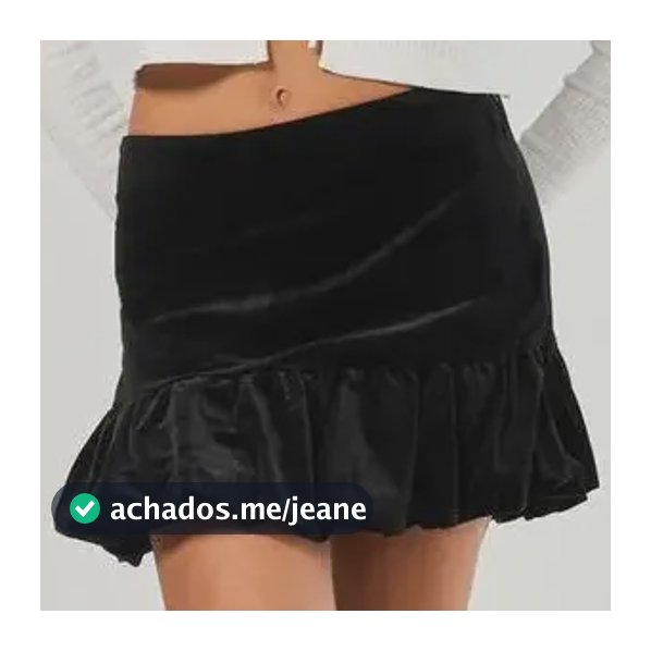 Saia Balonê Veludo Preto