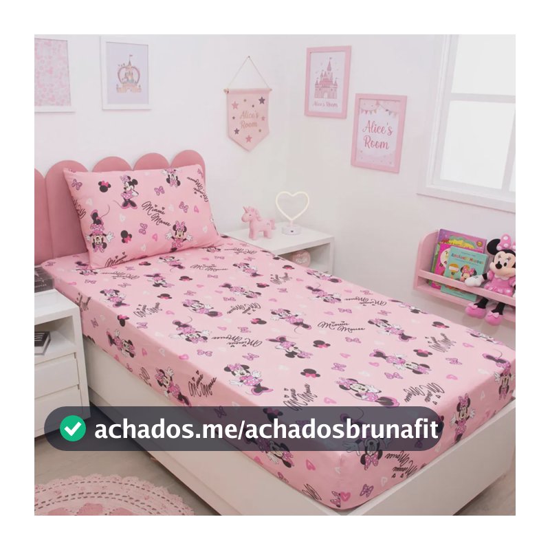 Jogo De Cama Infantil Solteiro Minnie Mouse Rosa Estampa Estrela Algodão Lençol E Fronha Em Malha Dblun Decorações