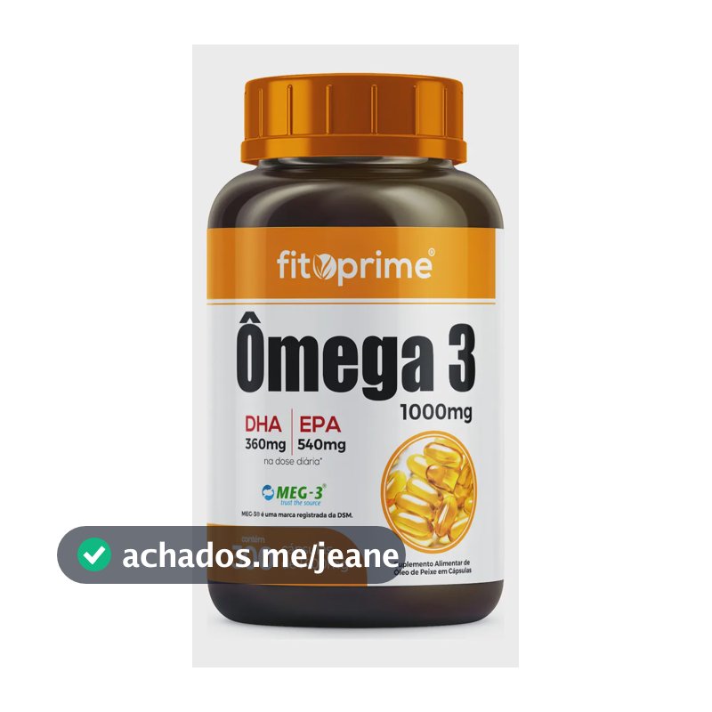 Ômega 3 Meg-3® Óleo de Peixe Fitoprime 1000mg 300 Cápsulas Rico em EPA DHA Sabor Natural