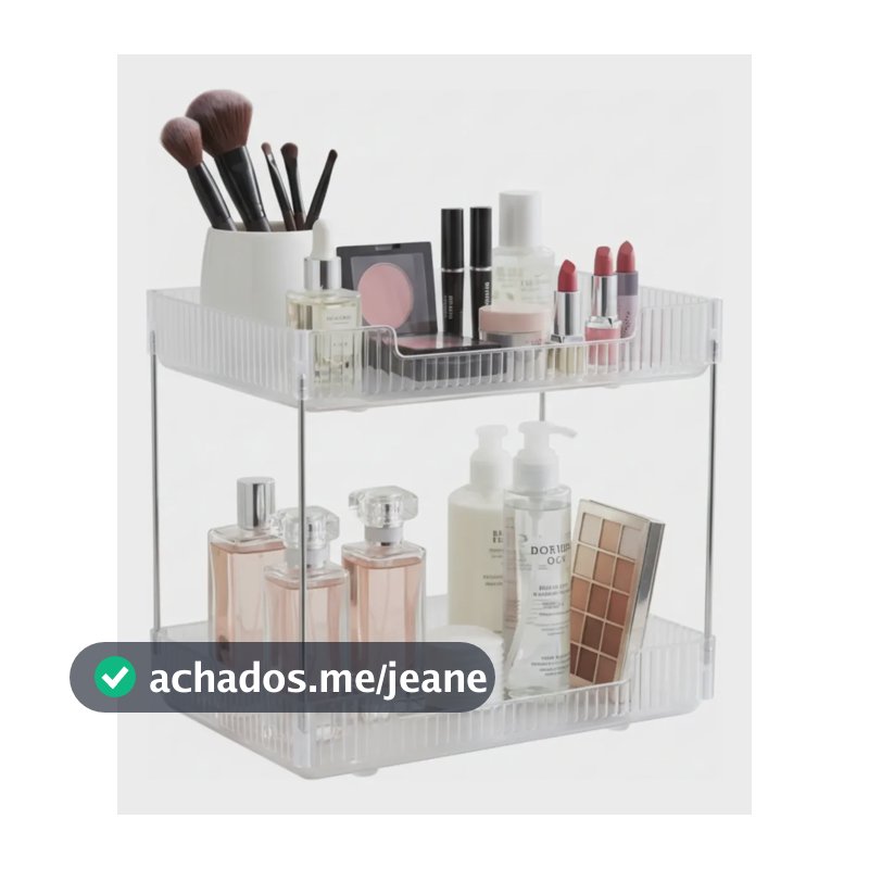 Organizador Cosméticos Maquiagem E Perfumes 2 Andares Luxo Transparente