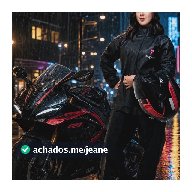 Capa De Chuva Pioneira Combate Gola Feminino Preto Pvc