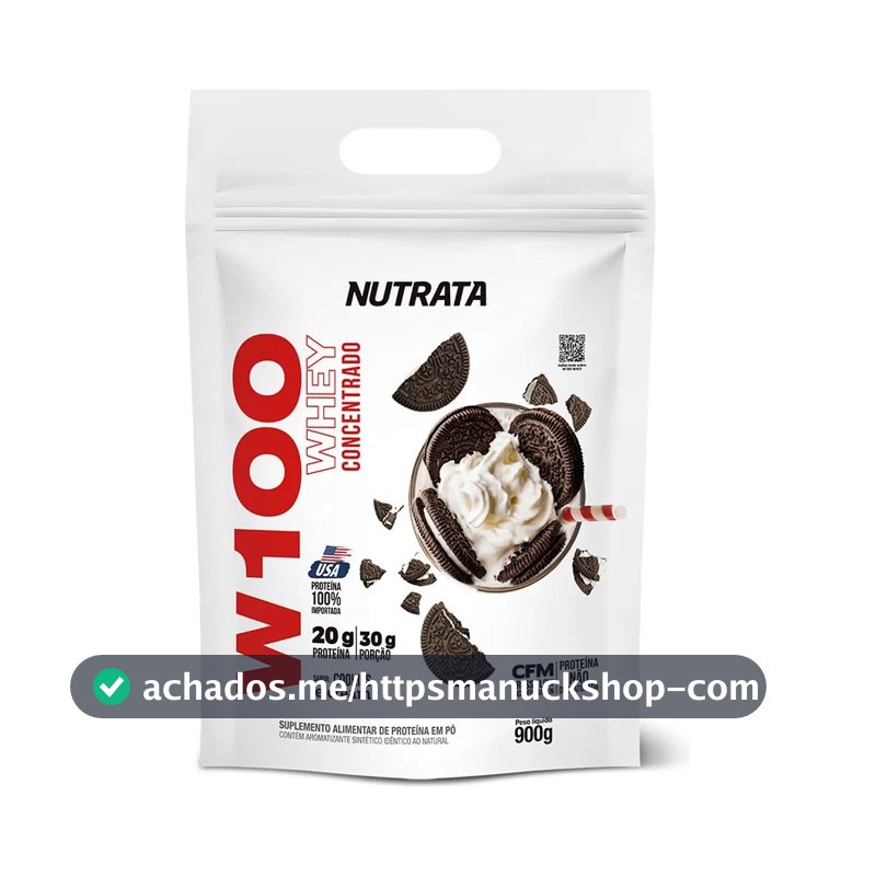 Proteína Nutrata W100 Whey Concentrado Em Pó Sabor Biscoitos X 900g