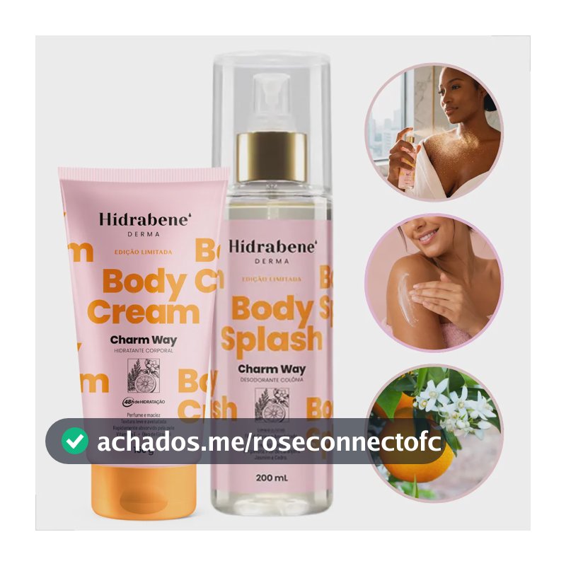 Kit Hidrabene Derma Creme Hidratante Corporal + Body Splash Charm Way