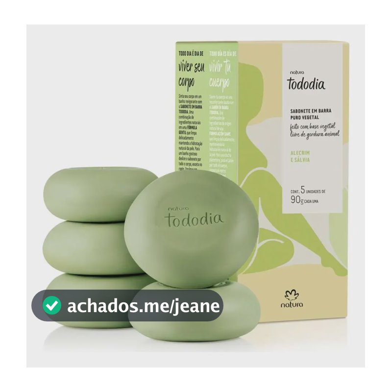 Sabonete Natura Tododia Alecrim e Sálvia 5 unidades de 90g