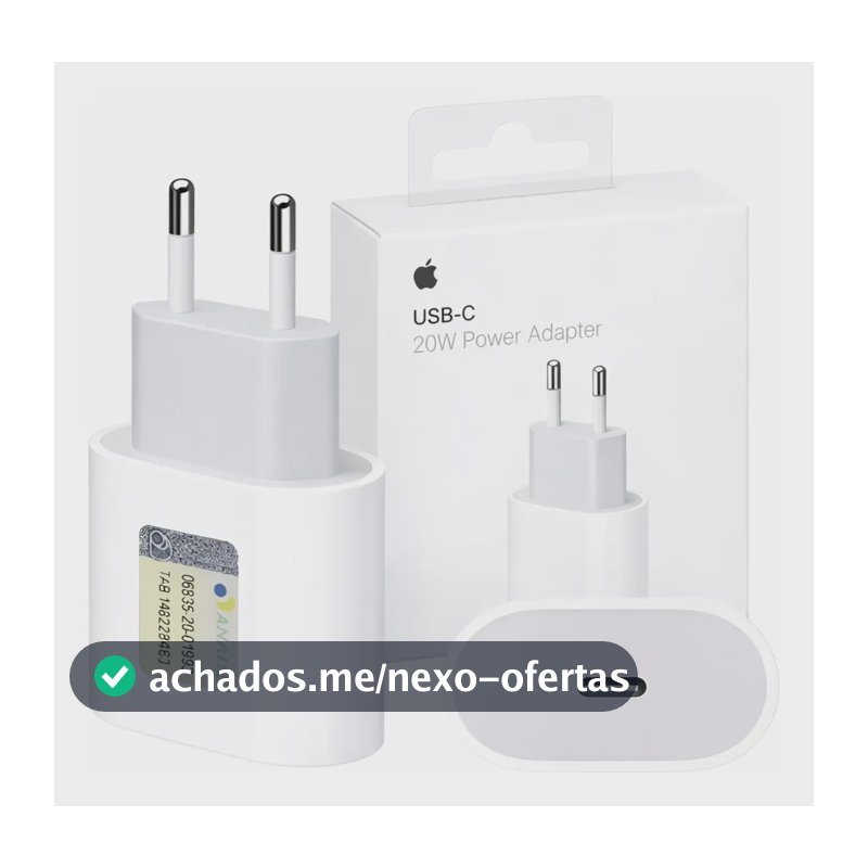Carregador Fonte Apple iPhone iPad Turbo Original Usb-c 20w Branco