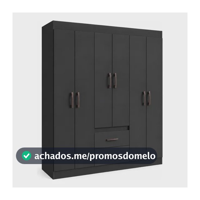 Guarda Roupa Solteiro 6 Portas 2 Gavetas Sidney Doripel