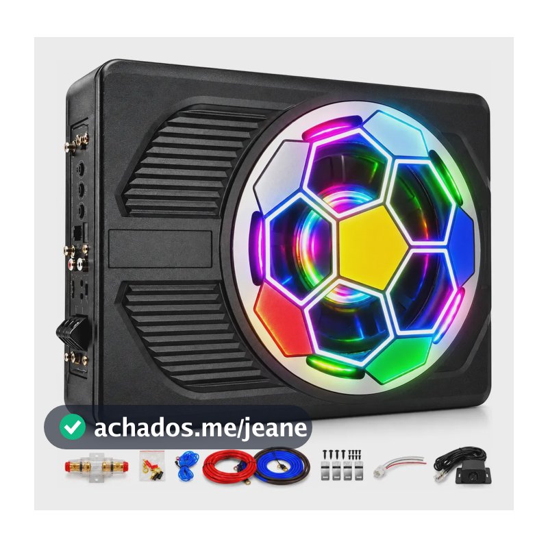 Caixa Slim Amplificada 10'' 1200w Rms Subwoofer Com Controle