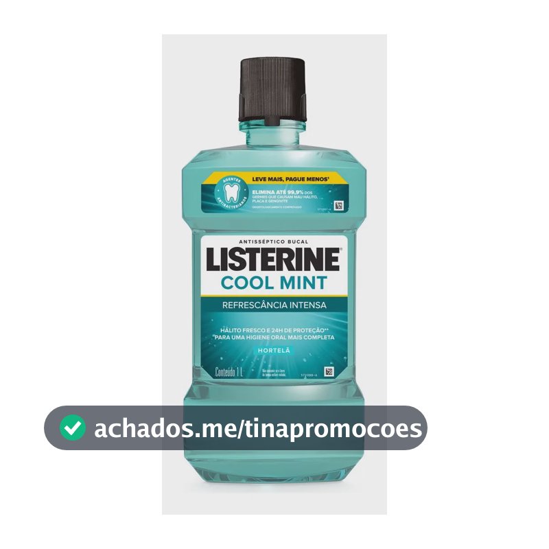 LISTERINE Cool Mint Intenso Enxaguante Bucal, 1L