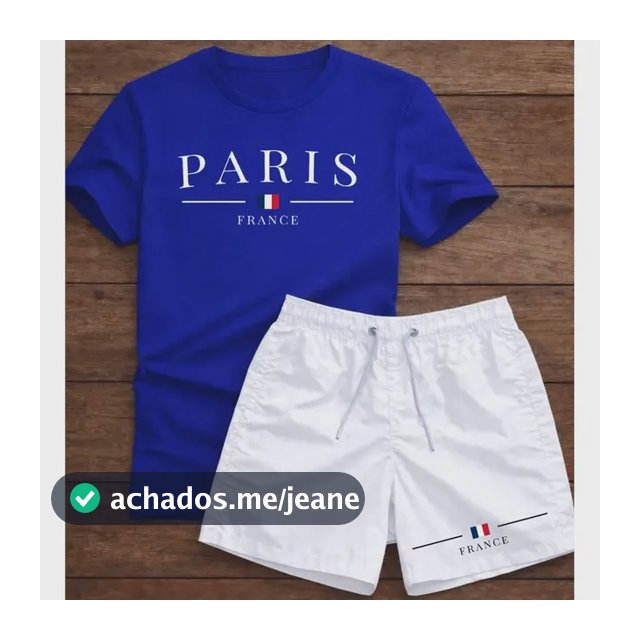 Conjunto Streetwear Camiseta E Short Tectel Camisa Paris