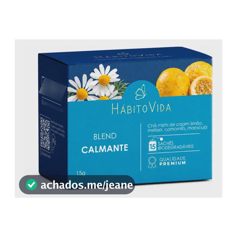 Chá Calmante  Relaxamento E Bem-estar Natural  15 Sachês