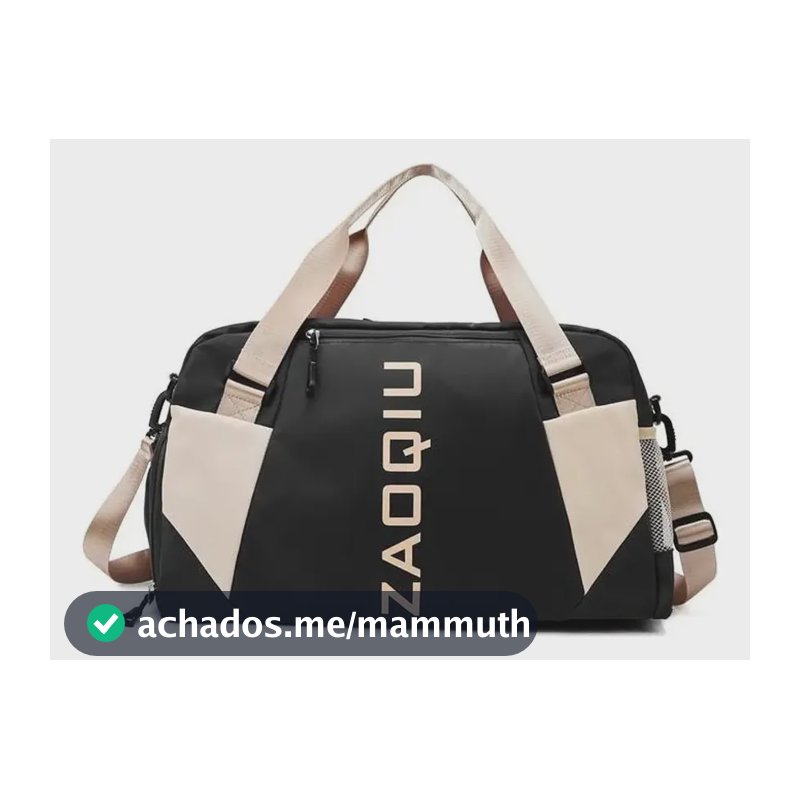 Bolsa de Viagem de Mão Grande Preta para Bordo e Academia