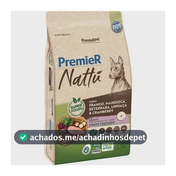 Premier Nattú Mandioca Para Cães Idosos Pequeno 10kg