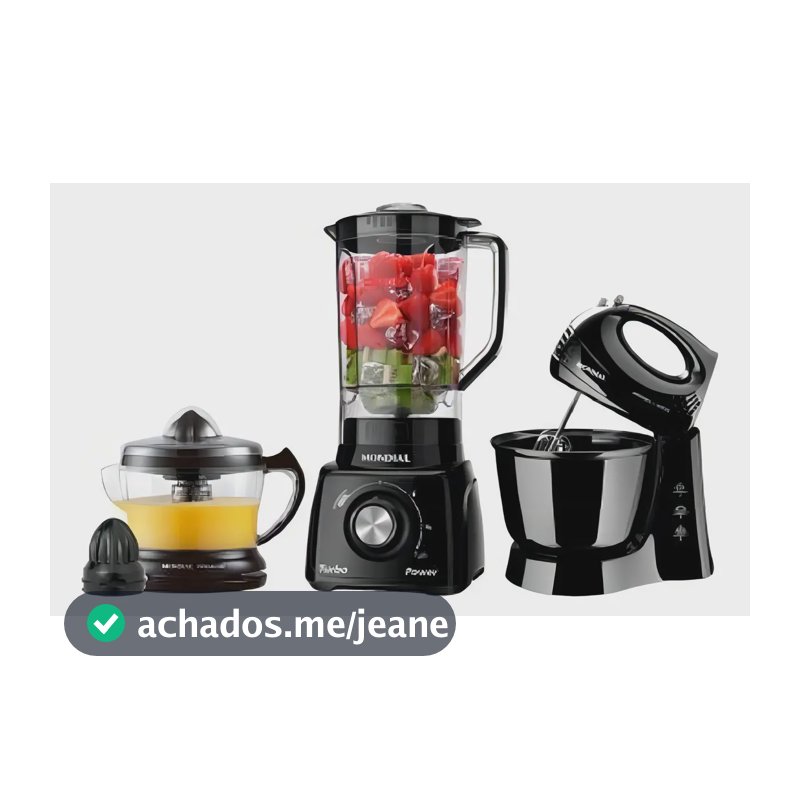 Kit Cozinha Mondial Liquidificador Batedeira E Espremedor KT-105-B