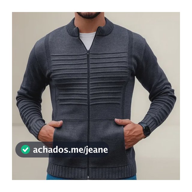 Jaqueta Masculina Blusa De Frio Malha Grossa Ziper E Bolso