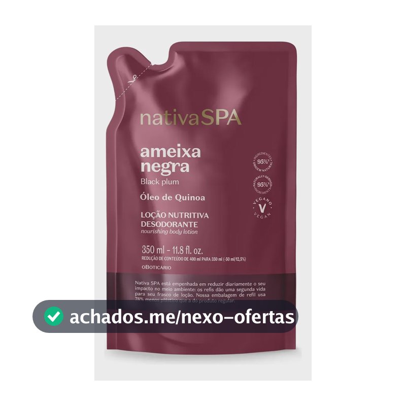Refil Loção Desodorante Hidratante Corporal Nativa Spa Ameix