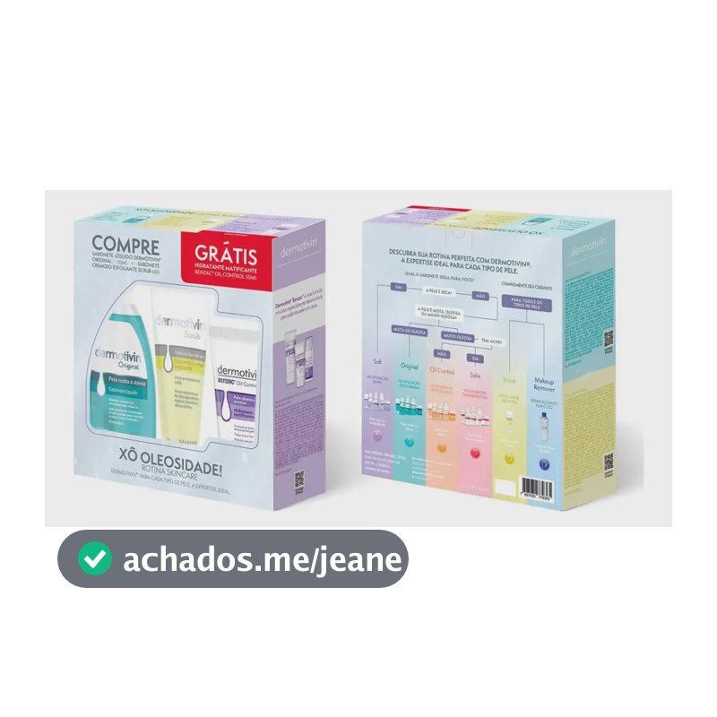 Kit Sabonete + Scrub + Hidra Benzac Dermotivin Oleosa Dia/noite