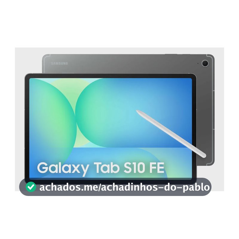 Tablet Samsung Galaxy Tab S10 FE WiFi, 128GB, 8GB, Tela 10.9" 90Hz, S Pen e Capa Inclusas Cinza