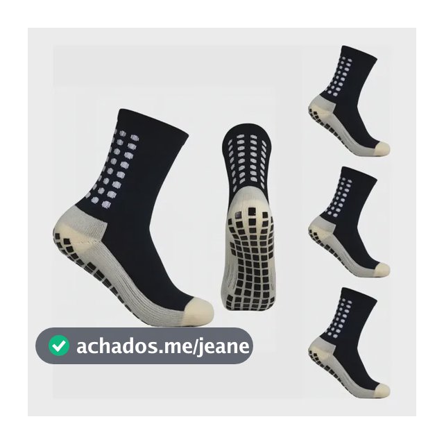Kit 3 Pares De Meia Antiderrapante Esportiva Futebol Treino