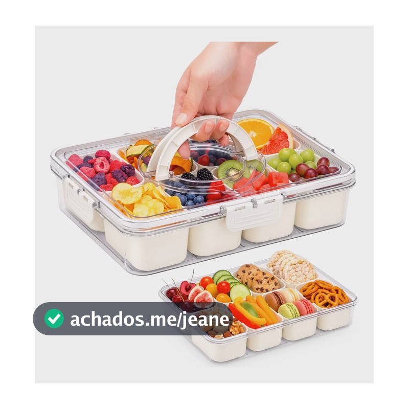 Pote Organizador Geladeira Frutas Alimentos Hermetico C/alça Petiscos Frutas Praia Piquenique Viagem