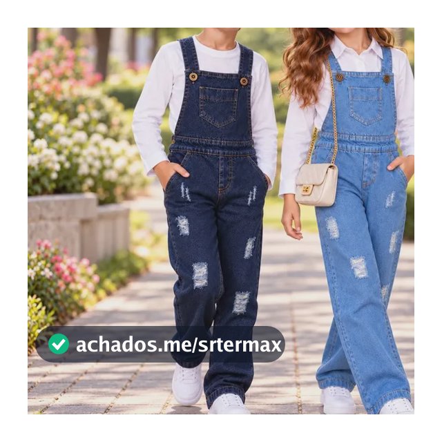 Macacão Jardineira Jeans Menino Calça Infantil Longa 2 A 12